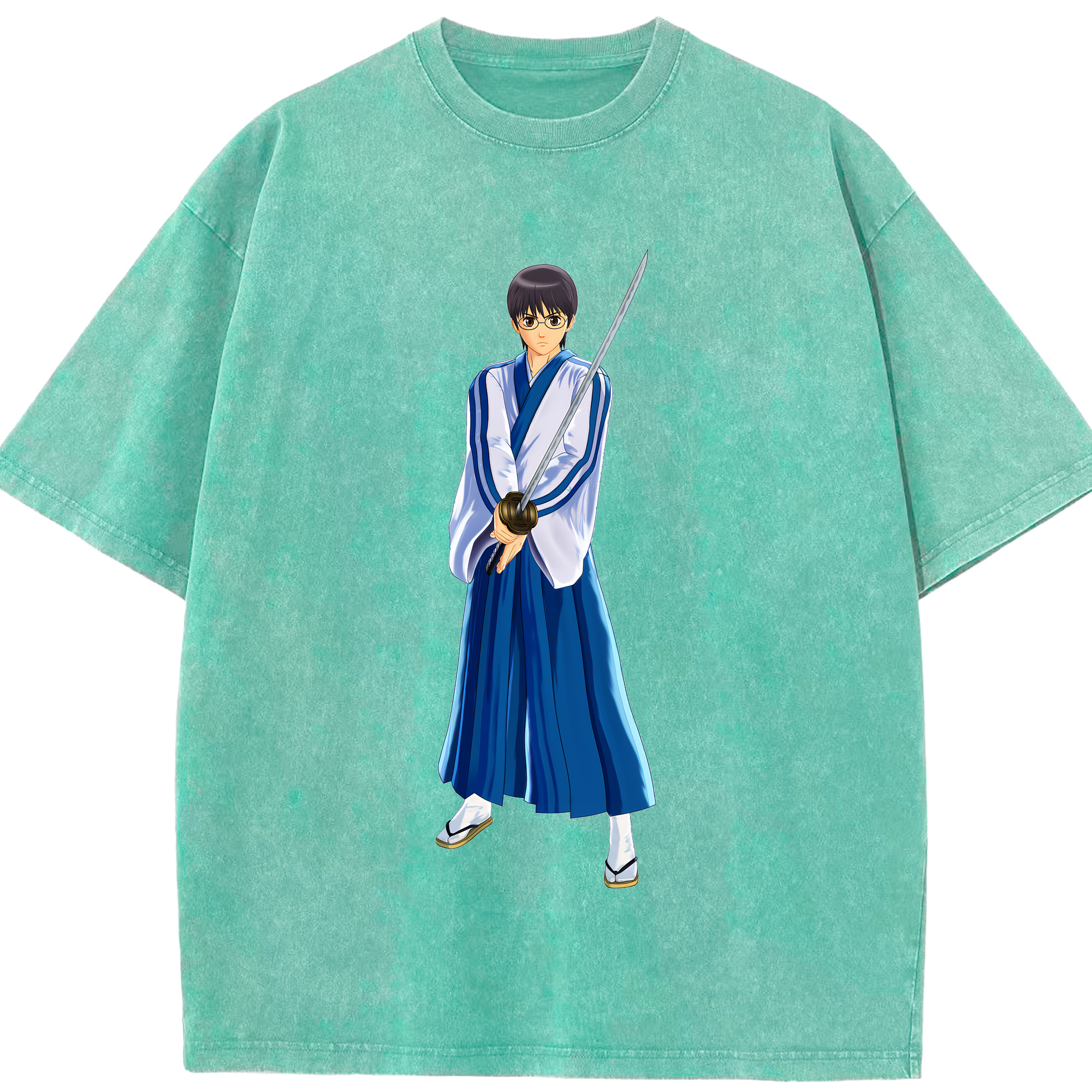 （画像用） ぎんたま 坂田銀時（さかたぎんとき） 神楽 志村新八（しむら しんぱち） GINTAMA Sakata Gintoki Kagura Shimura Shinpachi 綿100% ヴィンテージ風 半袖Tシャツ（フロントプリント）